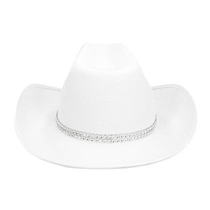 Cowboy Hoed Wit Ster Glitters van Boland koop je bij Partywinkel