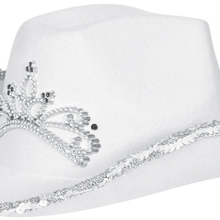 Cowboy Hoed Wit Zilver - Partywinkel - 8434077135815