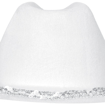 Cowboy Hoed Wit Zilver - Partywinkel - 8434077135815