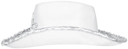 Cowboy Hoed Wit Zilver - Partywinkel - 8434077135815