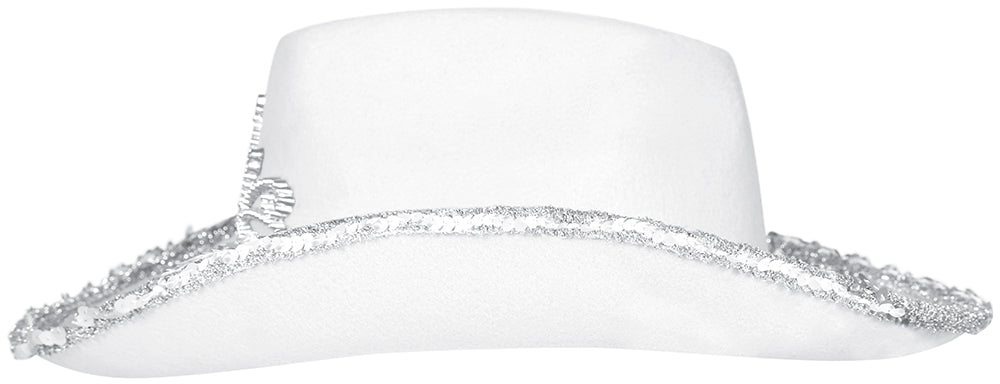 Cowboy Hoed Wit Zilver - Partywinkel - 8434077135815