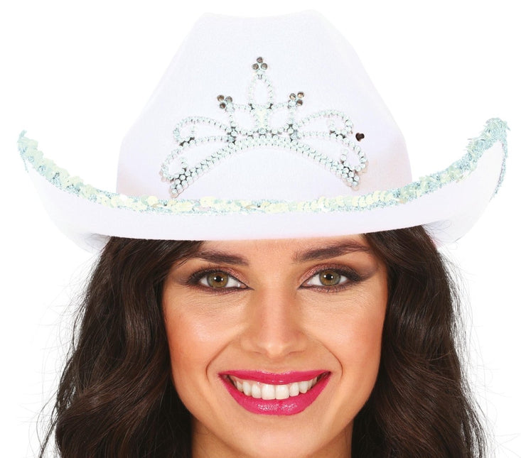 Cowboy Hoed Wit Zilver - Partywinkel - 8434077135815