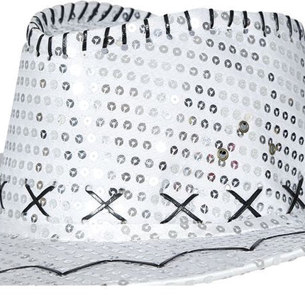 Cowboy Hoed Zilver Pailletten - Partywinkel - 8434077230329