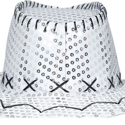 Cowboy Hoed Zilver Pailletten - Partywinkel - 8434077230329