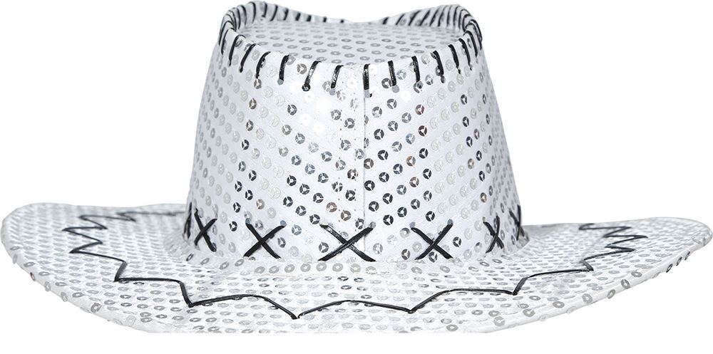 Cowboy Hoed Zilver Pailletten - Partywinkel - 8434077230329