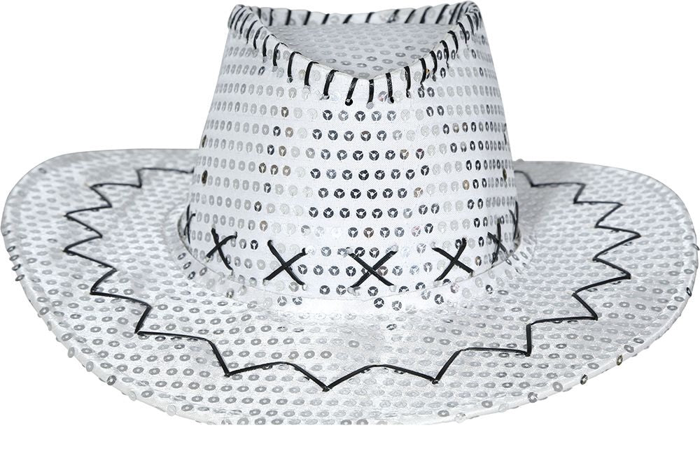 Cowboy Hoed Zilver Pailletten - Partywinkel - 8434077230329