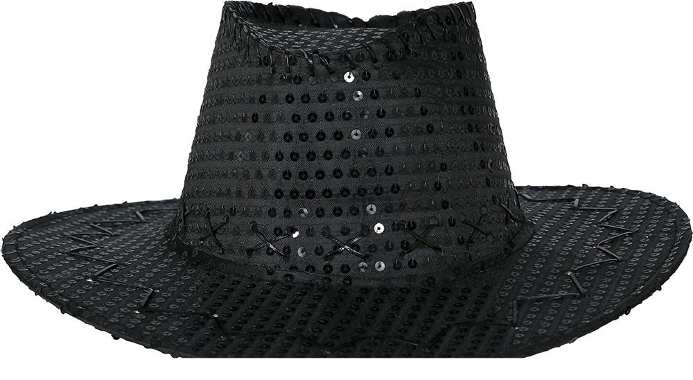 Cowboy Hoed Zwart Pailletten - Partywinkel - 8434077230312