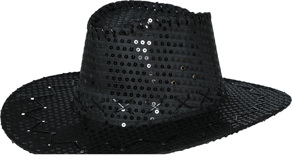 Cowboy Hoed Zwart Pailletten - Partywinkel - 8434077230312