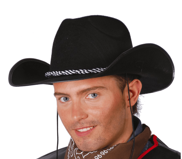 Cowboy Hoed Zwart Wit van Fiestas Guirca koop je bij Partywinkel