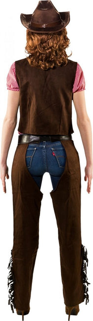 Cowgirl Gilet – Suède Look van Orlob koop je bij Partywinkel