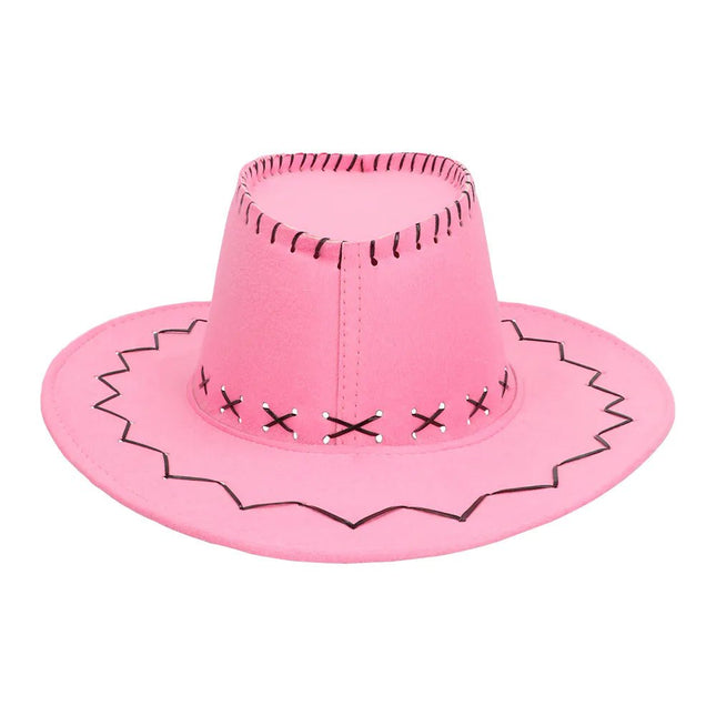 Cowgirl Hoed Roze Borduursel van Boland koop je bij Partywinkel