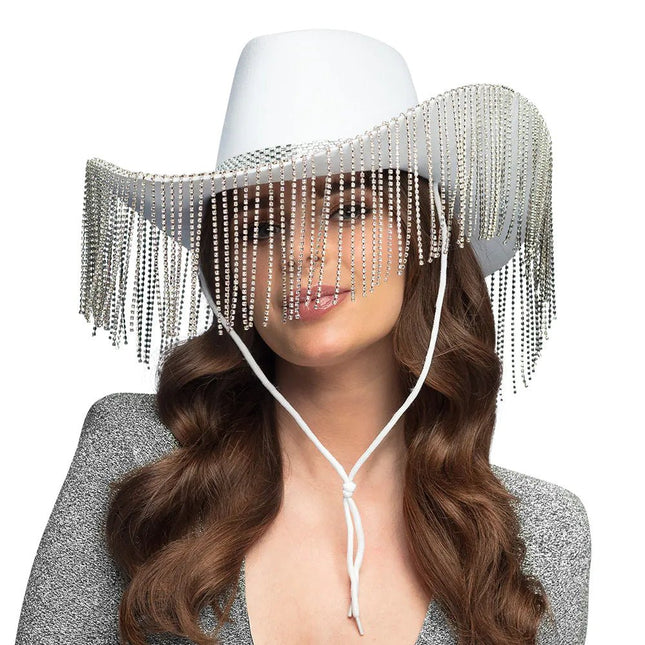 Cowgirl Hoed Wit Showgirl van Boland koop je bij Partywinkel