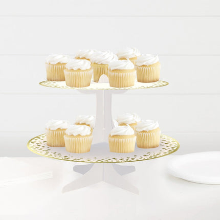 Cupcake Standaard Goud Karton 35cm van Unique koop je bij Partywinkel