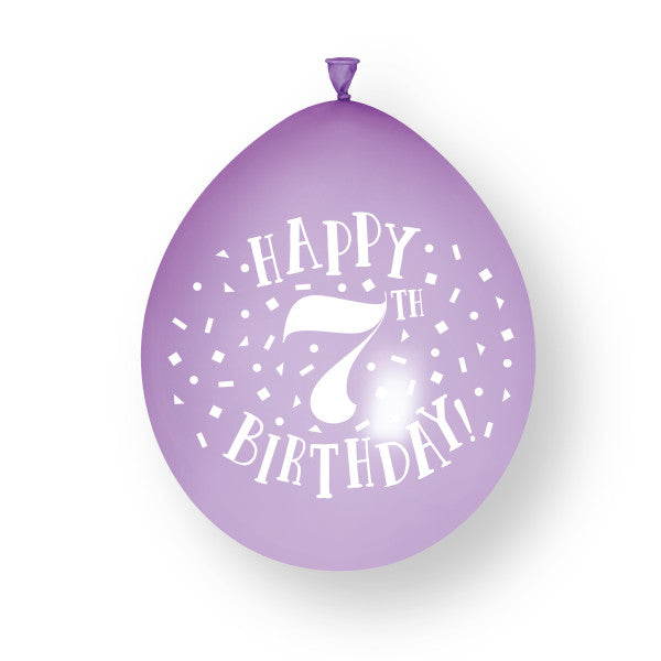 10 sztuk balonów lateksowych Happy 7th Birthday 23 cm