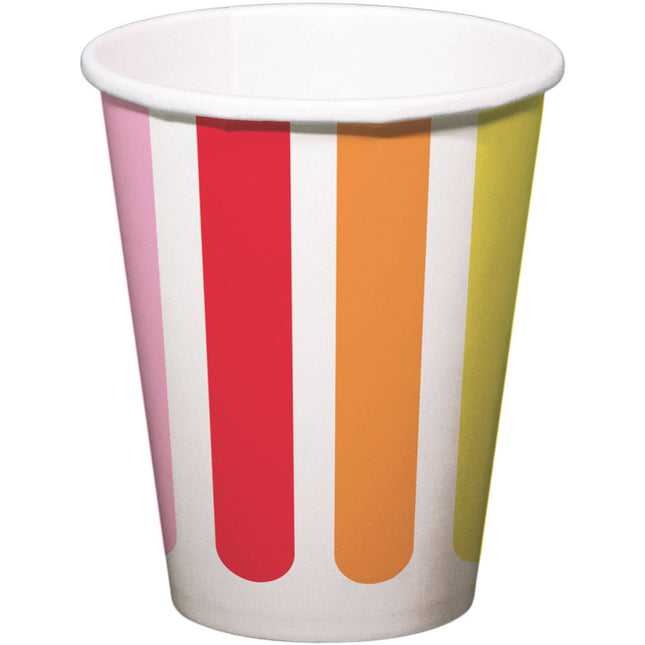 Kubki papierowe Stripetastic 250ml /8