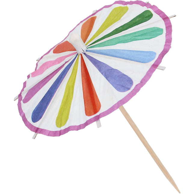 Kolorowe naklejki koktajlowe Parasol 10szt