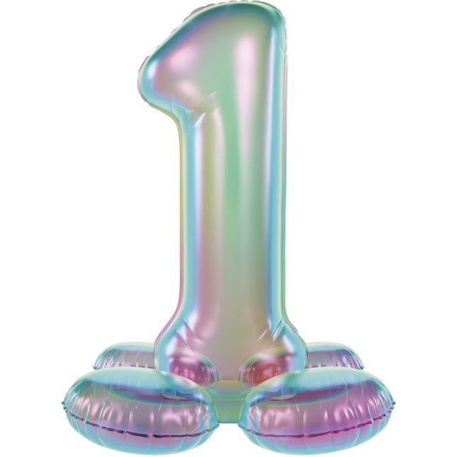 balon z figurką na 1 rok standardowy holograficzny pusty 72 cm