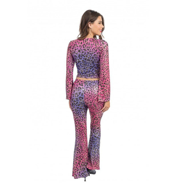 Dames Set – Roze en Paarse Luipaardprint van CHAKS koop je bij Partywinkel