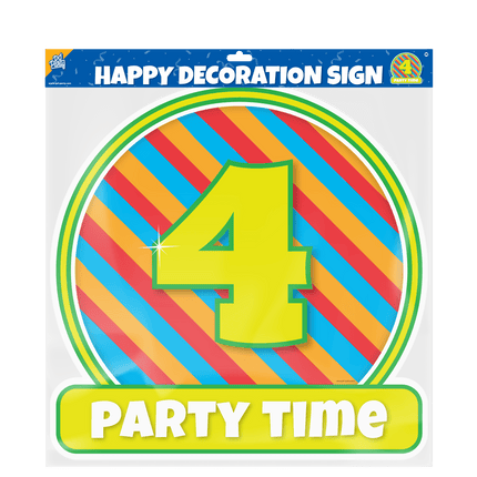 Deurbord 4 Jaar Gekleurd 50cm van Paper Dreams koop je bij Partywinkel