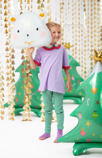 Deurgordijn Kerstbomen Goud 2,45m van Partydeco koop je bij Partywinkel