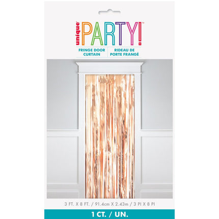 Deurgordijn Rose Gouden Metallic Folie 2,4m van Unique koop je bij Partywinkel