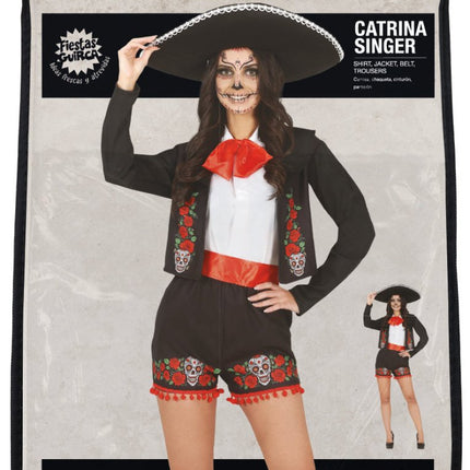 Dia De Los Muertos Kostuum Dames Zangeres van Fiestas Guirca koop je bij Partywinkel