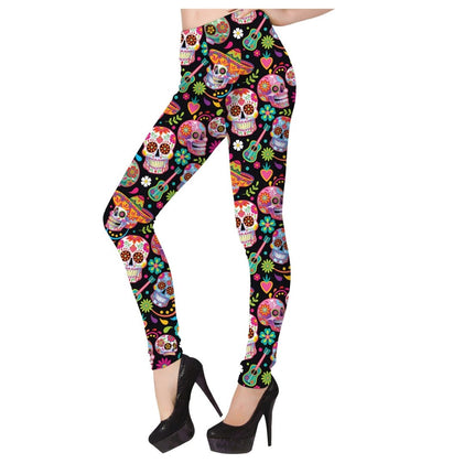 Dia De Los Muertos Legging van Fiestas Guirca koop je bij Partywinkel