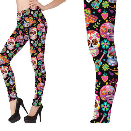 Dia De Los Muertos Legging van Fiestas Guirca koop je bij Partywinkel