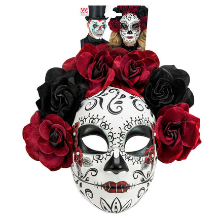 Dia De Los Muertos Masker Met Rozen van Widmann koop je bij Partywinkel