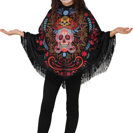 Dia De Los Muertos Poncho Meisje van Fiestas Guirca koop je bij Partywinkel