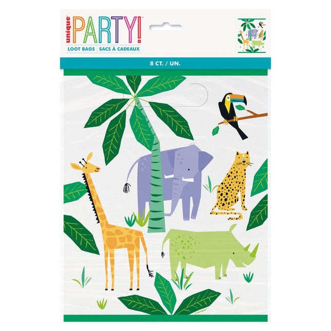 Dieren Safari Uitdeelzakjes 8st van Unique koop je bij Partywinkel