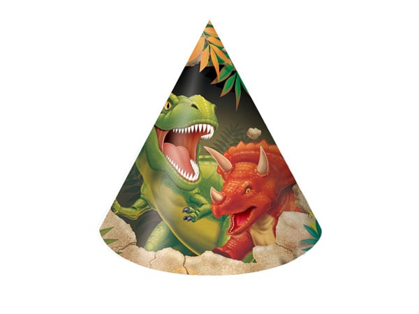 Dino Feesthoedjes 8st van Creative Converting koop je bij Partywinkel