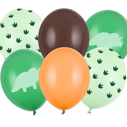 Dinosaurus Ballonnen Groen 30cm 6st van Partydeco koop je bij Partywinkel