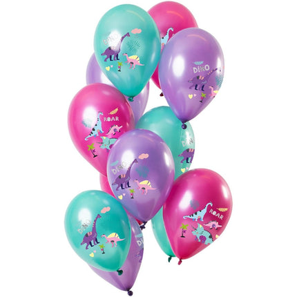 Dinosaurus Ballonnen Mix 30cm 12st van Folat koop je bij Partywinkel