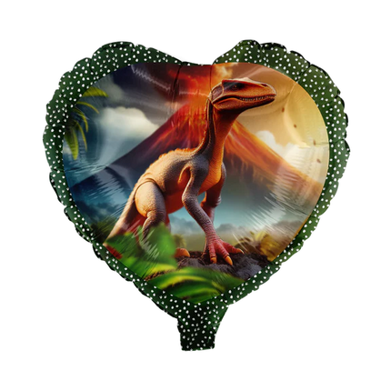 Dinosaurus Helium Ballon Gekleurd Hart Leeg 45cm van VDV Benefit koop je bij Partywinkel