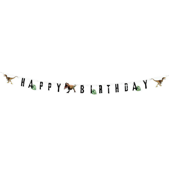 Dinosaurus Letterslinger Happy Birthday 2m - Partywinkel - 8712026506207