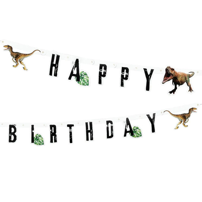 Dinosaurus Letterslinger Happy Birthday 2m - Partywinkel - 8712026506207