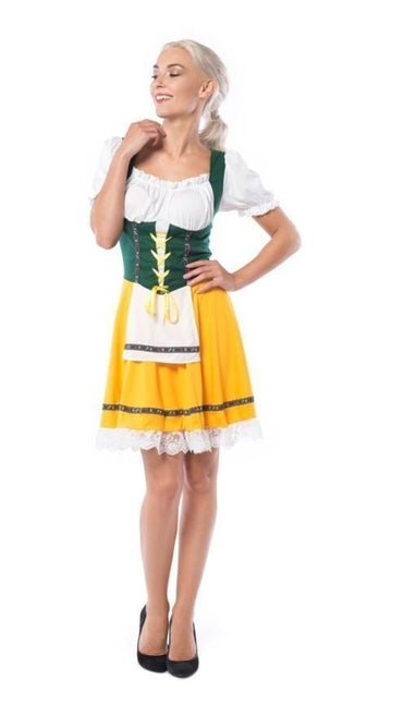 Dirndl Jurk Oktoberfest Geel Groen van PartyXclusive koop je bij Partywinkel