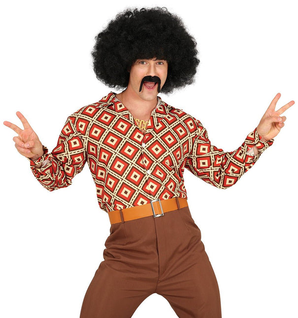 Disco 70S Blouse Heren Ruiten - Partywinkel - 8434077271292
