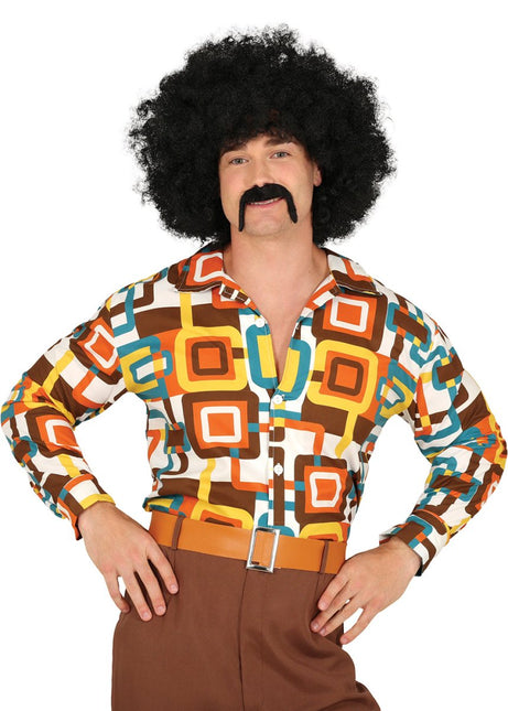 Disco 70S Blouse Heren Vierkant - Partywinkel - 8434077271278