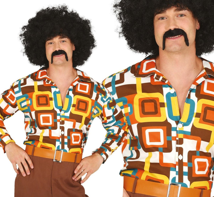 Disco 70S Blouse Heren Vierkant - Partywinkel - 8434077271278