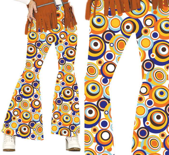 Disco 70S Broek Dames Rondjes - Partywinkel - 8434077271636