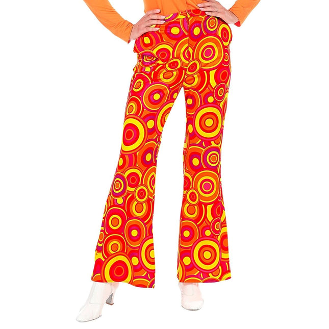 Disco 70S Broek Oranje Dames Bubbels van Widmann koop je bij Partywinkel