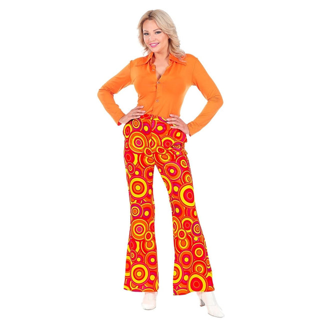 Disco 70S Broek Oranje Dames Bubbels van Widmann koop je bij Partywinkel
