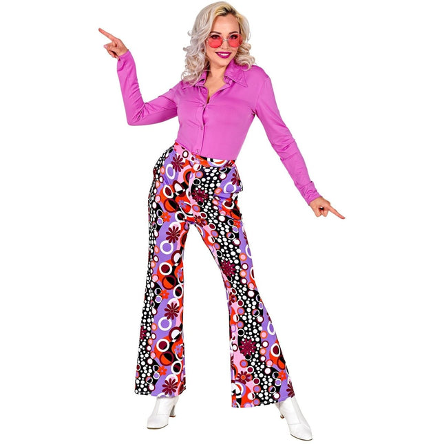 Disco 70S Broek Paars Roze Dames van Widmann koop je bij Partywinkel
