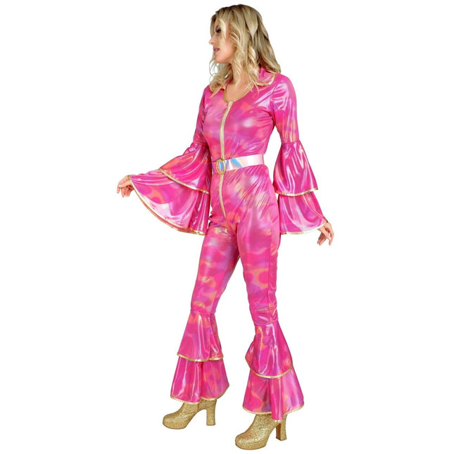 Disco 70S Jumpsuit Roze Dames van Widmann koop je bij Partywinkel