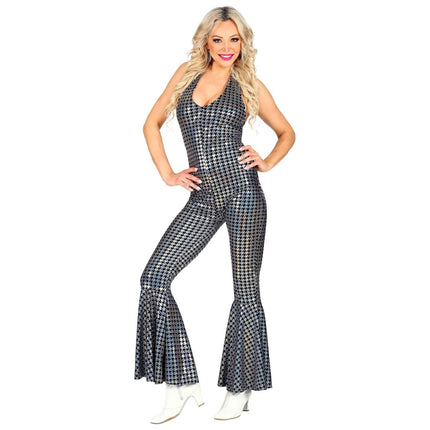 Disco 70S Jumpsuit Zilver Dames van Widmann koop je bij Partywinkel