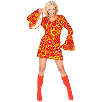 Disco 70S Jurk Oranje Dames van Widmann koop je bij Partywinkel