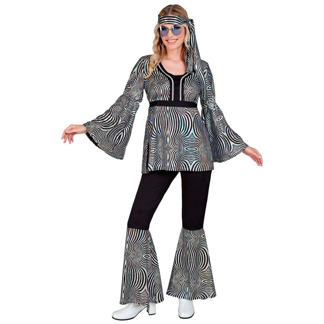 Disco 70S Kostuum Zilver Dames van Widmann koop je bij Partywinkel