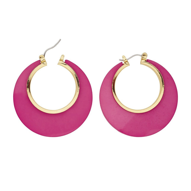 Disco 70S Oorbellen Fuchsia Goud van Widmann koop je bij Partywinkel